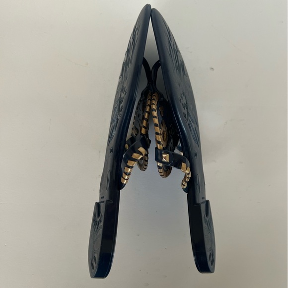 Jack Rogers Georgica Jelly Sandals in Midnight Navy Blue + Gold, size 10 - Picture 5 of 9